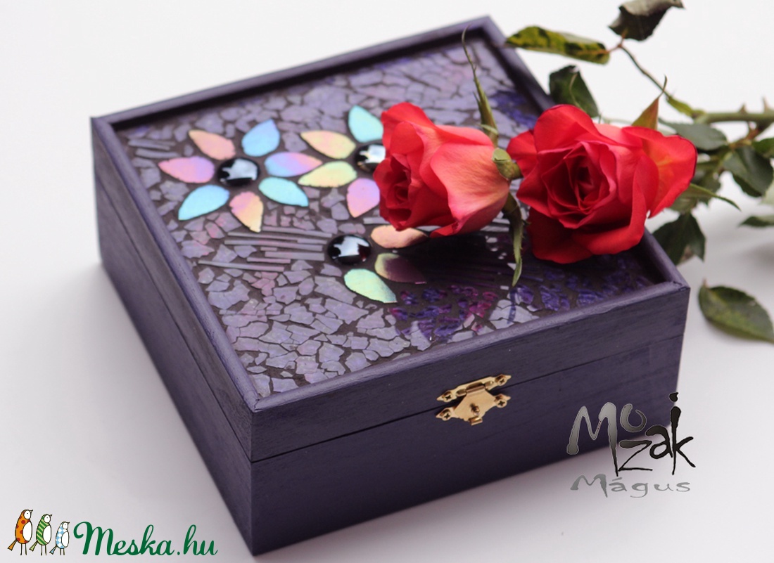 Magical flowers - mozaikos doboz - otthon & lakás - dekoráció - Meska.hu