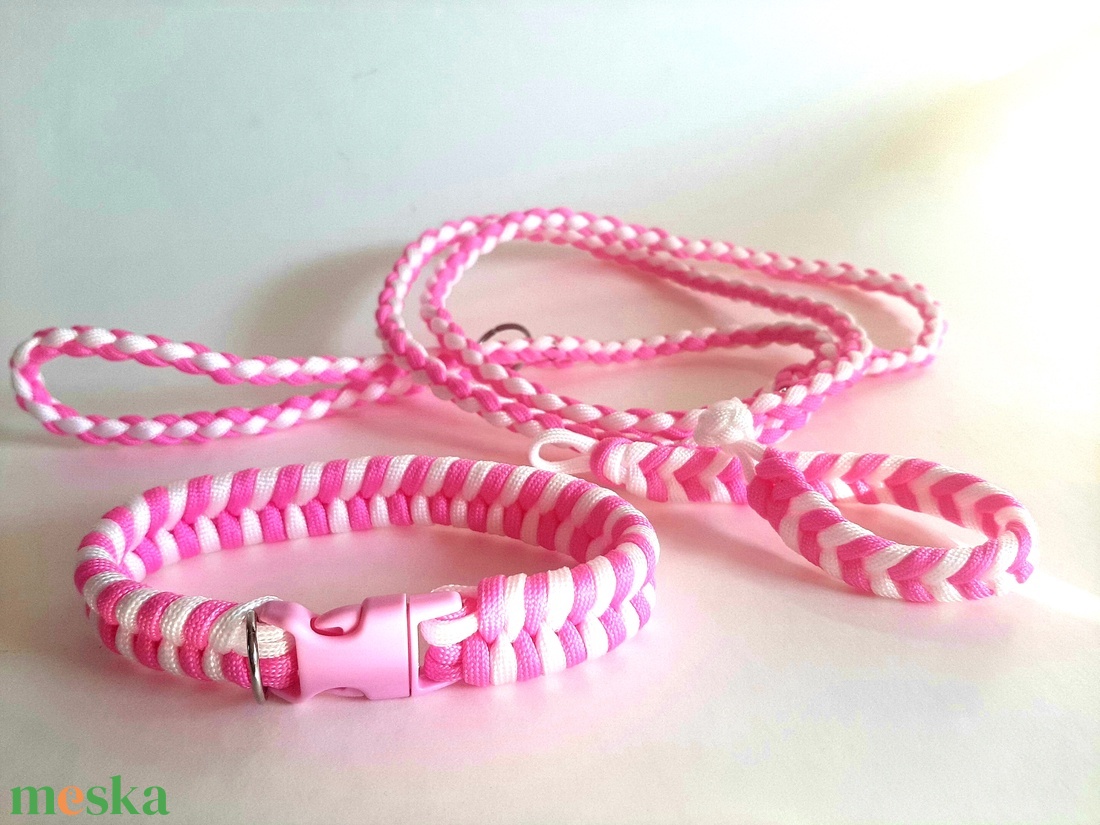 Paracord nyakörv szett karkötővel csajos - otthon & életmód - kisállatoknak - kutyáknak - kutya nyakörv - Meska.hu