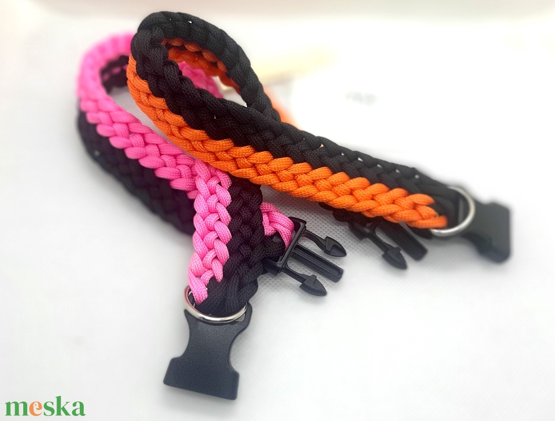 Paracord nyakörv szett  kétszínnel - otthon & életmód - kisállatoknak - kutyáknak - kutya nyakörv - Meska.hu