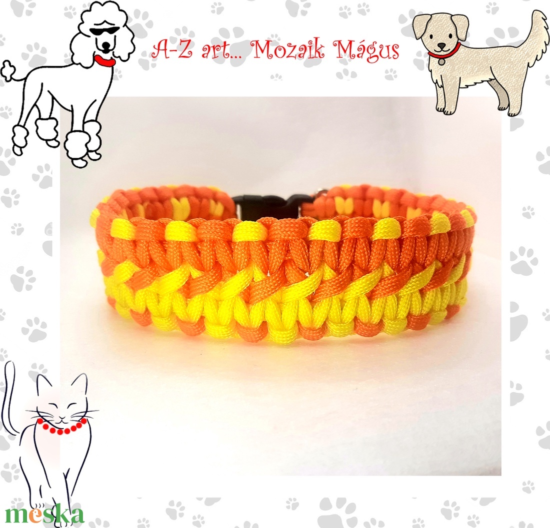 Paracord nyakörv   Narancsos - otthon & életmód - kisállatoknak - kutyáknak - kutya nyakörv - Meska.hu