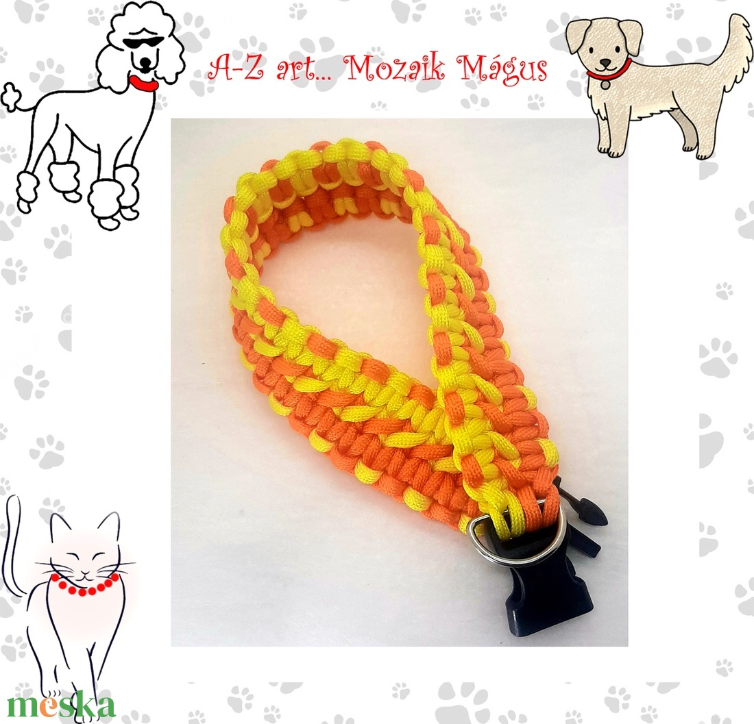 Paracord nyakörv   Narancsos - otthon & életmód - kisállatoknak - kutyáknak - kutya nyakörv - Meska.hu