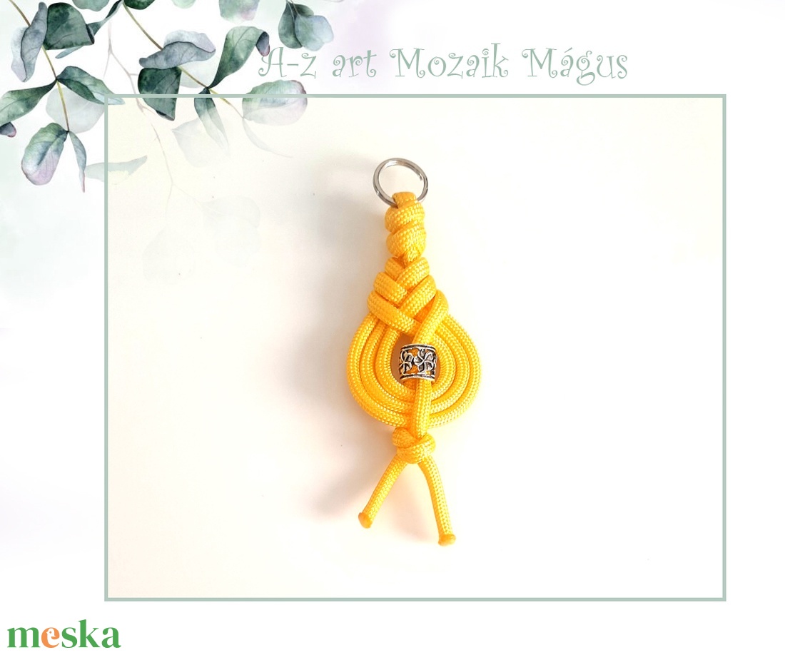 Paracord kulcstartó Csigás-sárga - otthon & életmód - dekoráció - fali és függő dekoráció - fali kulcstartó - Meska.hu