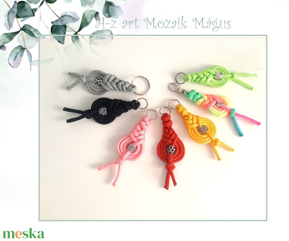 Paracord kulcstartó Csigás-neon - otthon & életmód - dekoráció - fali és függő dekoráció - fali kulcstartó - Meska.hu