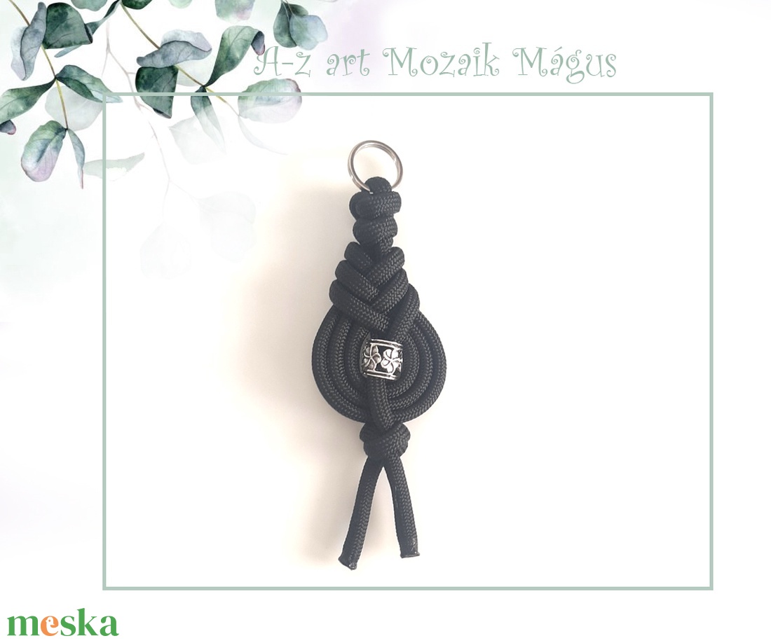 Paracord kulcstartó Csigás-fekete - otthon & életmód - dekoráció - fali és függő dekoráció - fali kulcstartó - Meska.hu