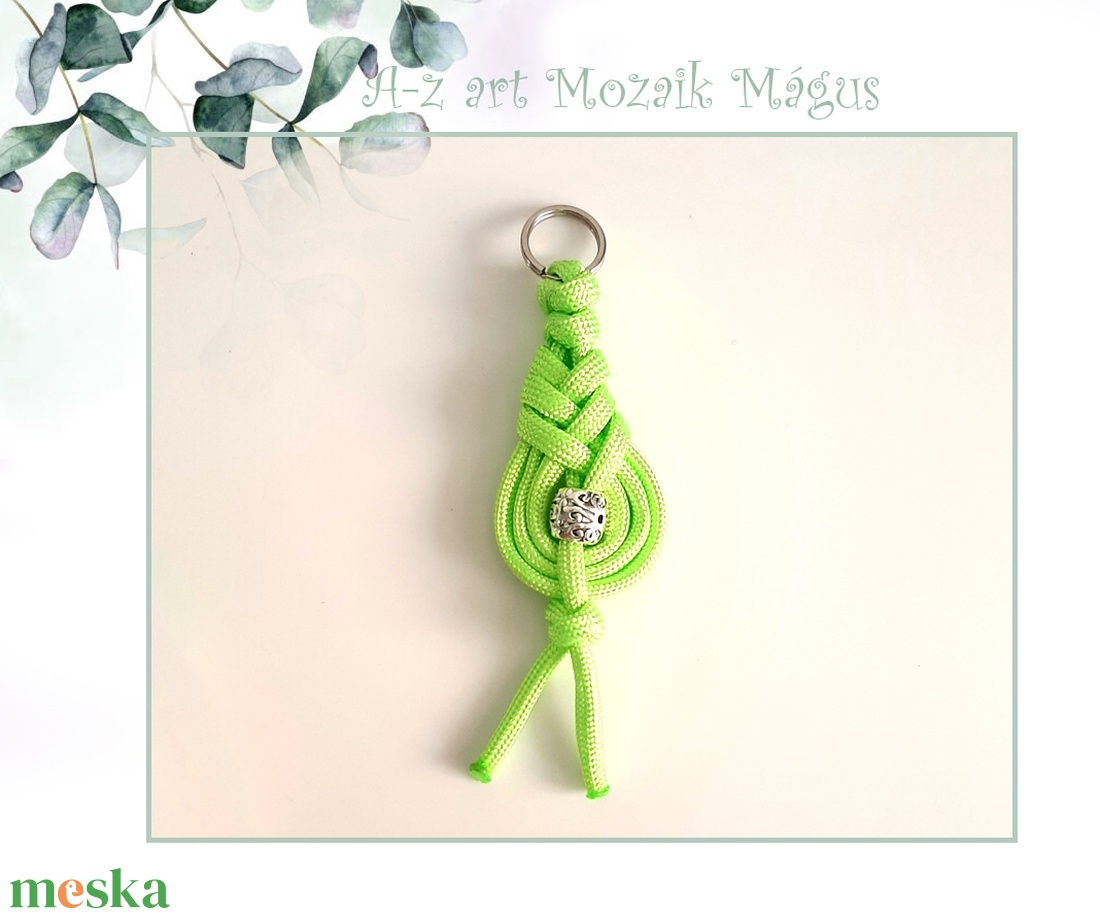 Paracord kulcstartó Csigás-neon - otthon & életmód - dekoráció - fali és függő dekoráció - fali kulcstartó - Meska.hu