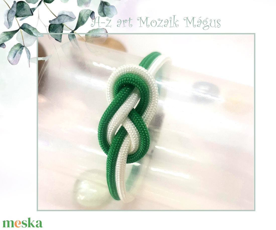 Zöld-fehér paracord karkötő - ékszer - karkötő - fonott karkötő - Meska.hu Zöld-fehér paracord karkötő - ékszer - karkötő - fonott karkötő - Meska.hu
