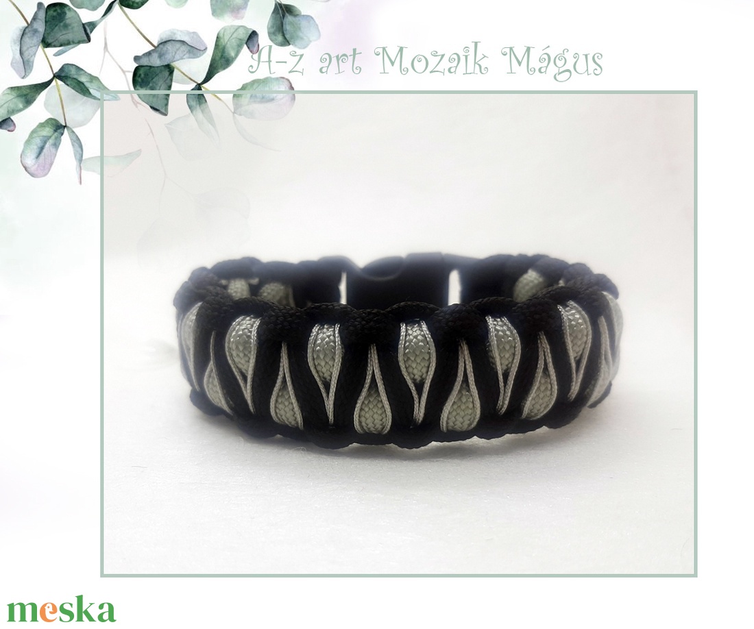 Paracord karkötő Ezüst varázsszemek - ékszer - karkötő - fonott karkötő - Meska.hu