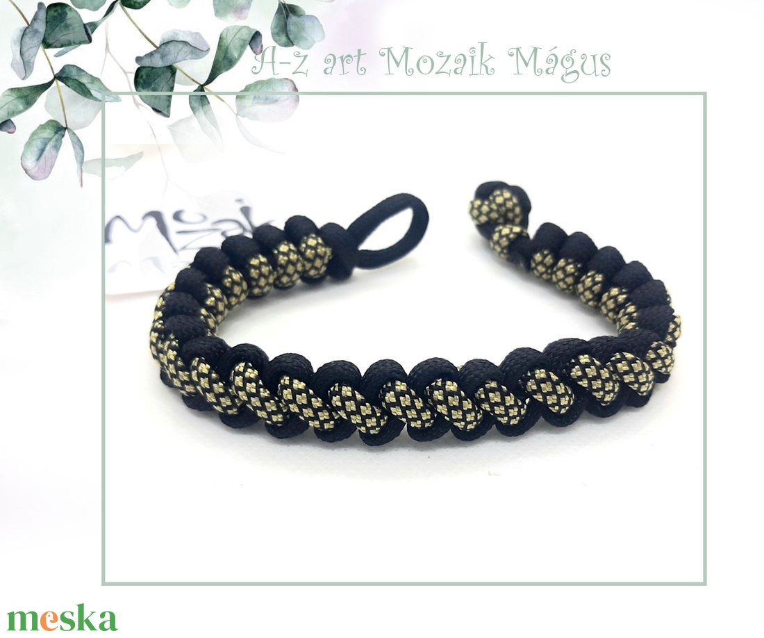 Arany párhuzamok paracord karkötő - ékszer - karkötő - fonott karkötő - Meska.hu