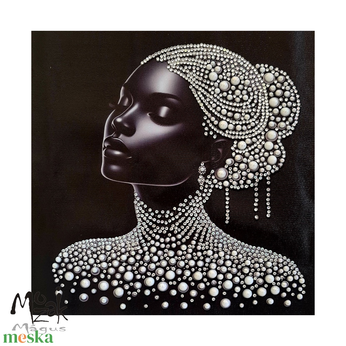 A Fekete gyémánt - gyémántszemes kép - otthon & életmód - dekoráció - kép & falikép - mozaik kép - Meska.hu