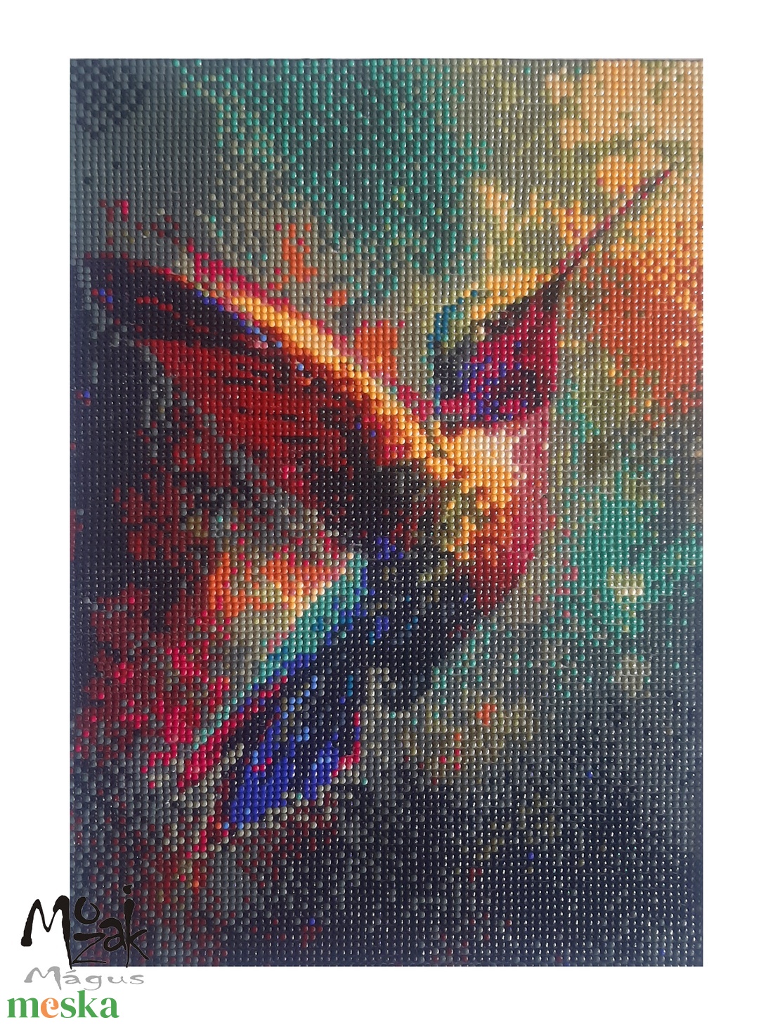 Kolibri - gyémántszemes kép - otthon & életmód - dekoráció - kép & falikép - mozaik kép - Meska.hu