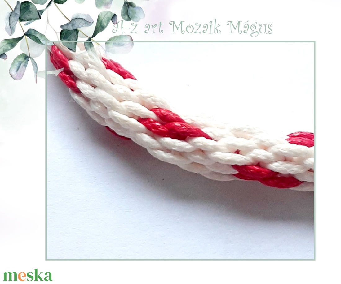 Piros szív karkötő - ékszer - karkötő - fonott karkötő - Meska.hu