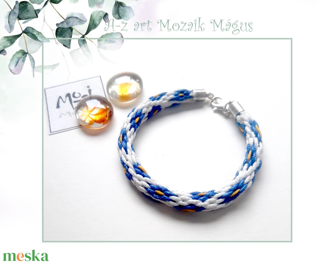 Nefelejcs karkötő - ékszer - karkötő - fonott karkötő - Meska.hu