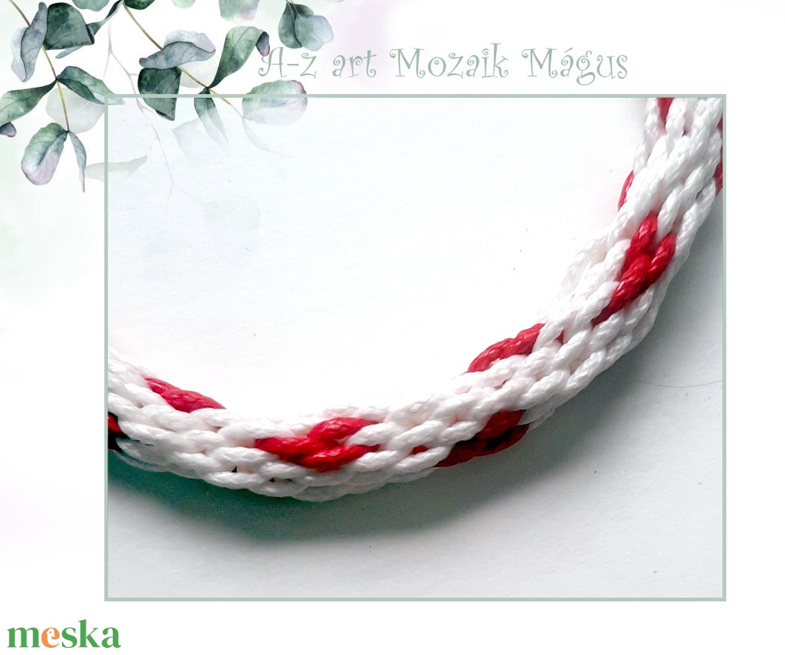 Piros szív karkötő - ékszer - karkötő - fonott karkötő - Meska.hu