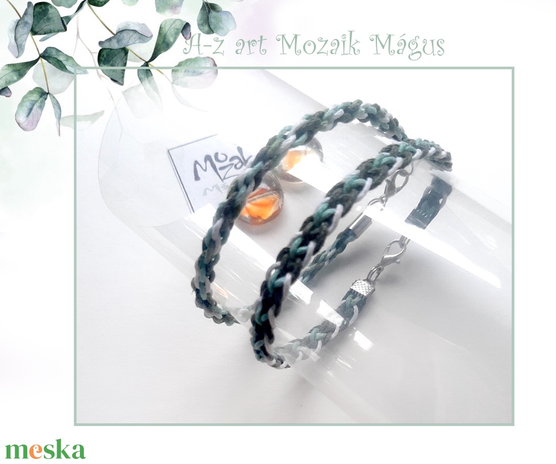 Zöldes páros  - ékszer - karkötő - fonott karkötő - Meska.hu