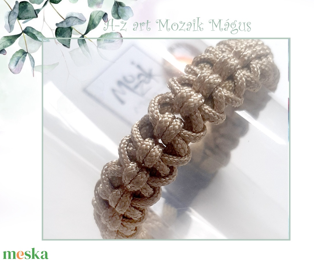 Bézs csipke - ékszer - karkötő - fonott karkötő - Meska.hu