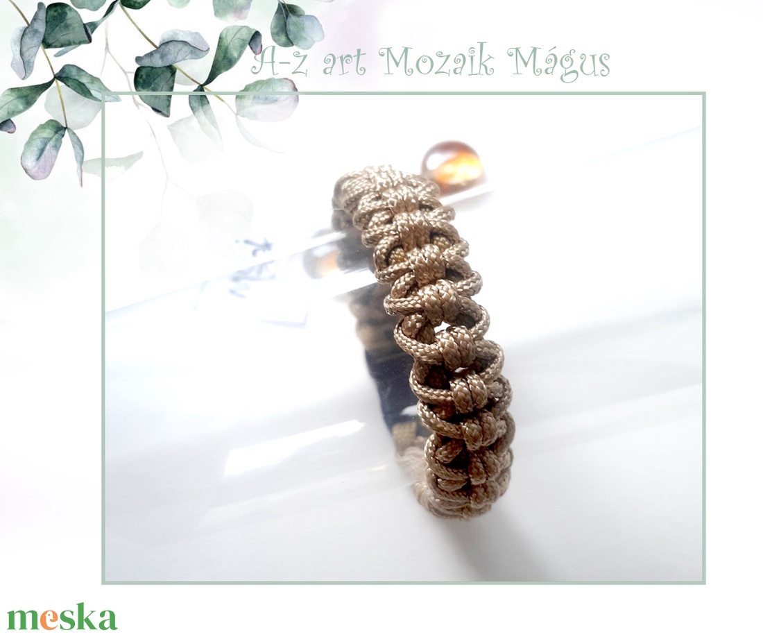 Bézs csipke - ékszer - karkötő - fonott karkötő - Meska.hu