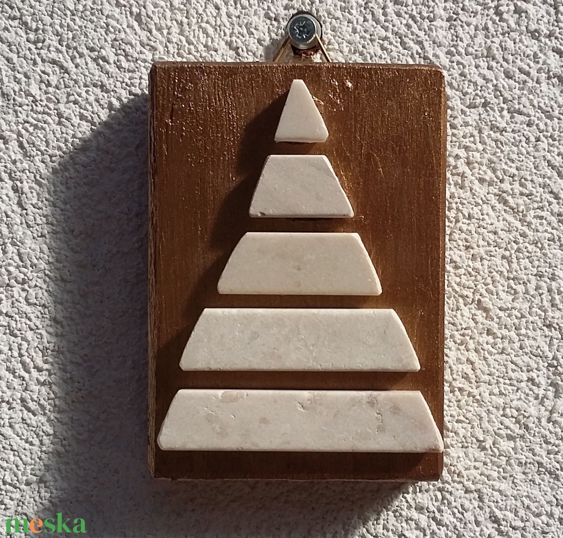 Karácsonyfa kicsi 2- kavicskép - otthon & életmód - dekoráció - kép & falikép - mozaik kép - Meska.hu