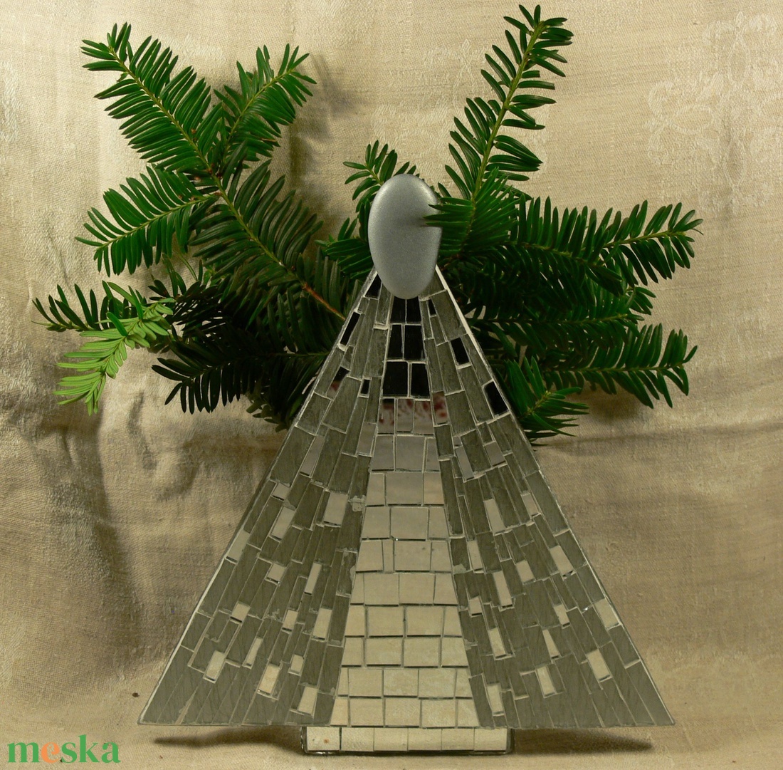 Karácsonyi angyal - üvegmozaik dísztárgy - otthon & életmód - dekoráció - asztal és polc dekoráció - díszüveg - Meska.hu