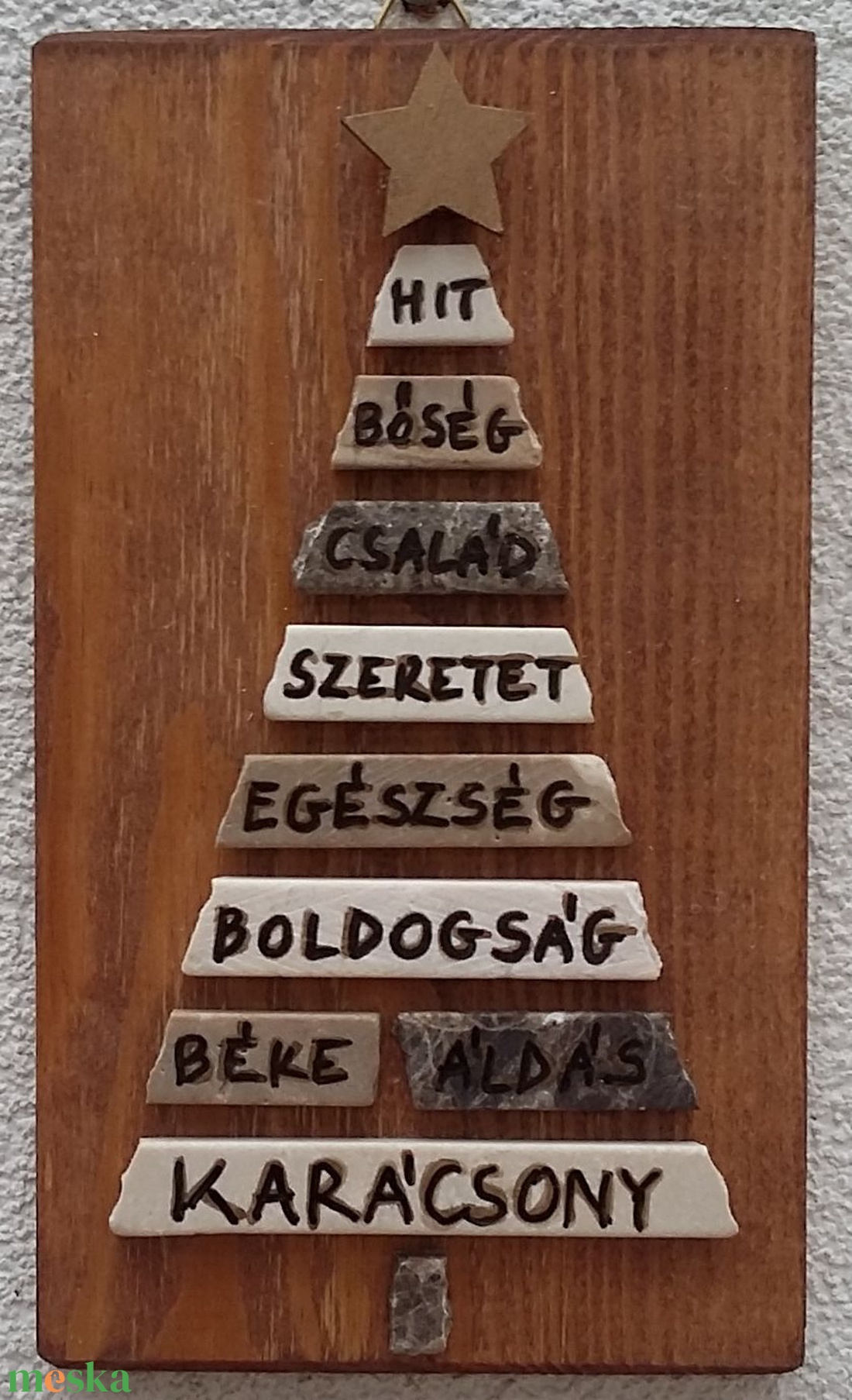 Jókívánságokkal teli karácsonyfa - kavicskép - karácsony - karácsonyi lakásdekoráció - Meska.hu Jókívánságokkal teli karácsonyfa - kavicskép - karácsony - karácsonyi lakásdekoráció - Meska.hu
