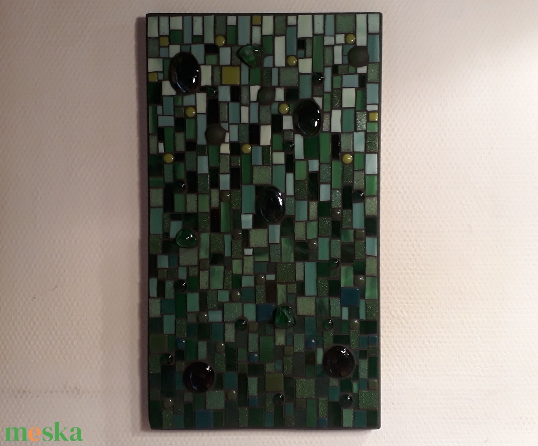 Csupa zöld - üvegmozaik kép - otthon & lakás - dekoráció - kép & falikép - mozaik kép - Meska.hu