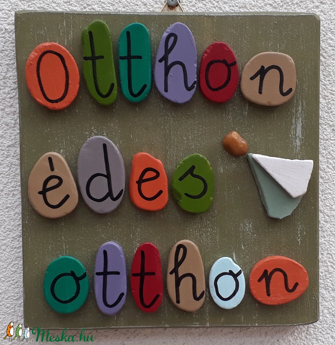 Ajtótábla zöld háttéren - otthon & életmód - dekoráció - Meska.hu