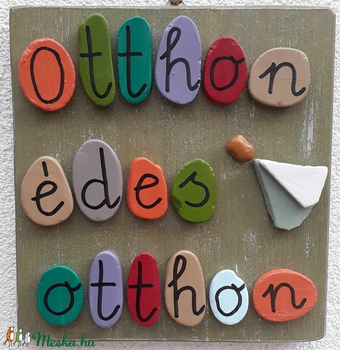 Ajtótábla zöld háttéren - otthon & életmód - dekoráció - Meska.hu