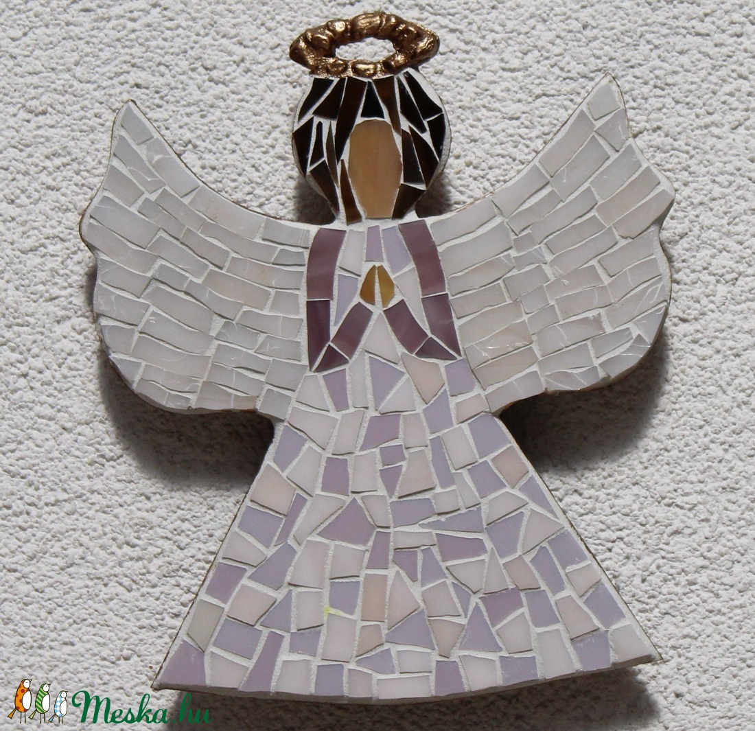 Angyal lila  - üvegmozaik falidísz - otthon & életmód - dekoráció - Meska.hu