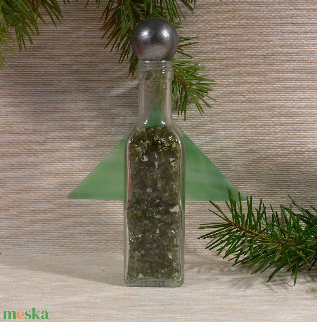 Angyal - karácsonyi üveg szobrocska - karácsony - karácsonyi lakásdekoráció - karácsonyi lakásdíszek - Meska.hu