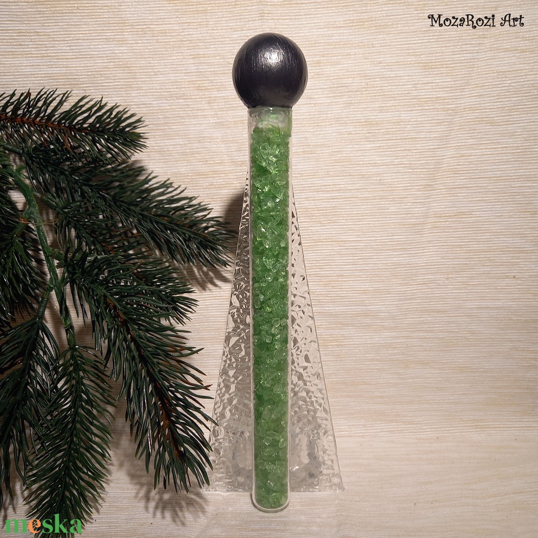 Angyal - karácsonyi üvegmozaik mécsestartó - otthon & életmód - gyertya, illat, aroma - mécses és mécsestartó - Meska.hu