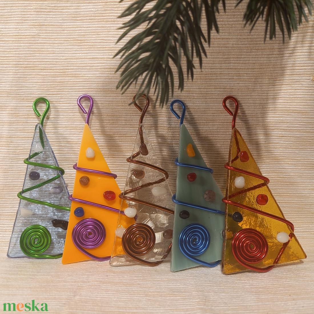 Karácsonyfadísz üveg 5 db-os - karácsony - karácsonyi lakásdekoráció - karácsonyfadíszek - Meska.hu