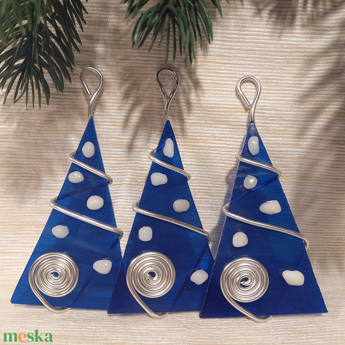 Karácsonyfadísz üveg 3 db-os - karácsony - karácsonyi lakásdekoráció - karácsonyfadíszek - Meska.hu