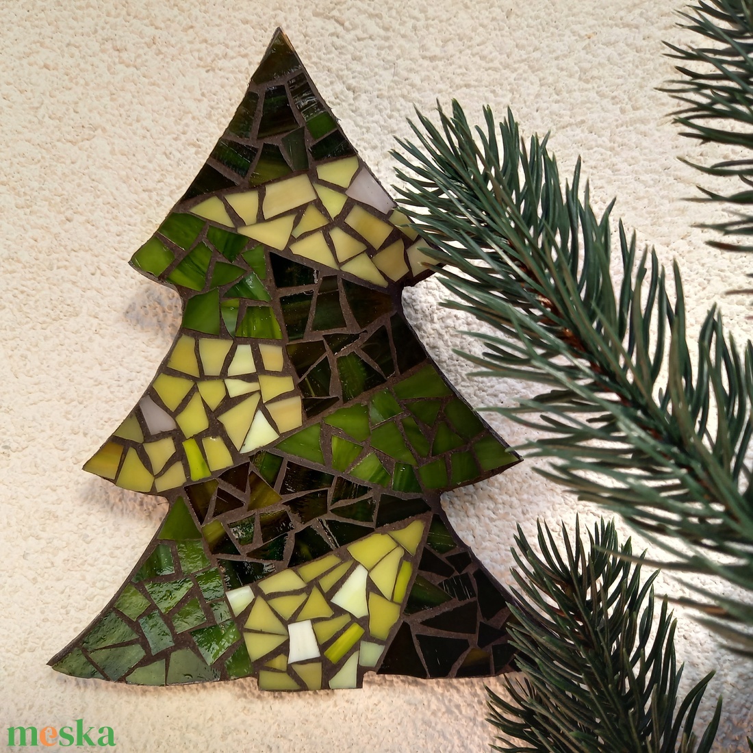 Karácsonyfa - üvegmozaik kép - otthon & életmód - dekoráció - kép & falikép - mozaik kép - Meska.hu