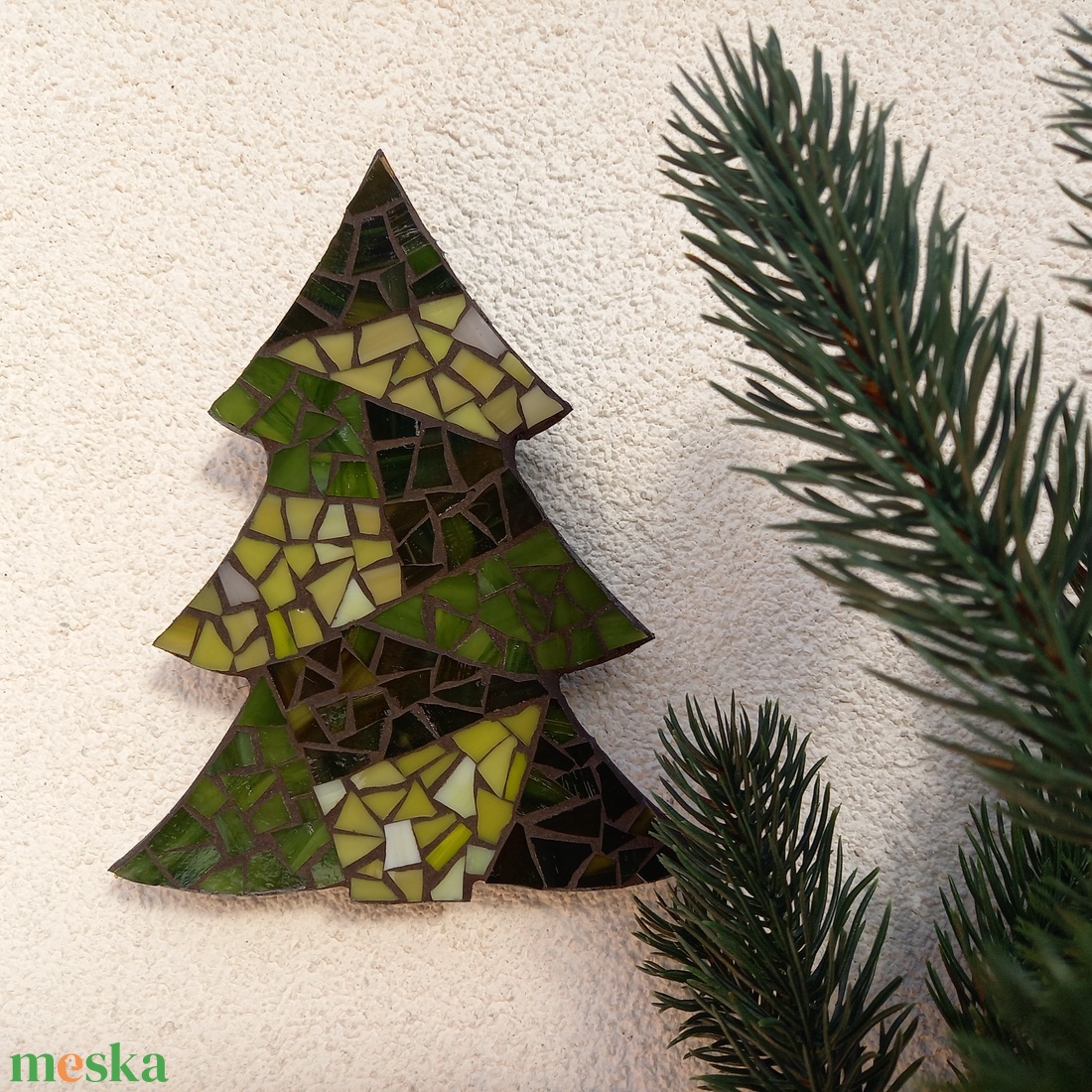 Karácsonyfa - üvegmozaik kép - otthon & életmód - dekoráció - kép & falikép - mozaik kép - Meska.hu