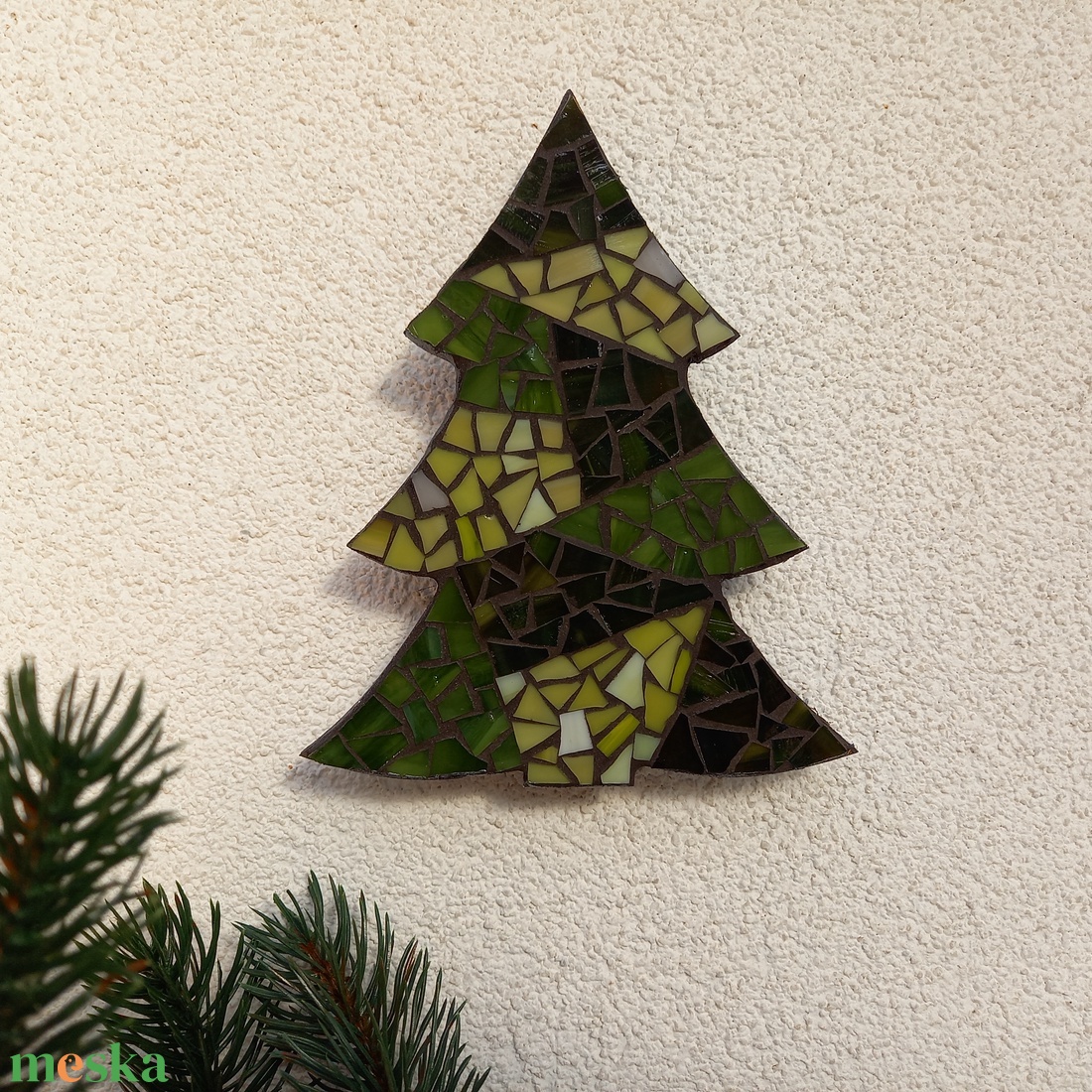 Karácsonyfa - üvegmozaik kép - otthon & életmód - dekoráció - kép & falikép - mozaik kép - Meska.hu