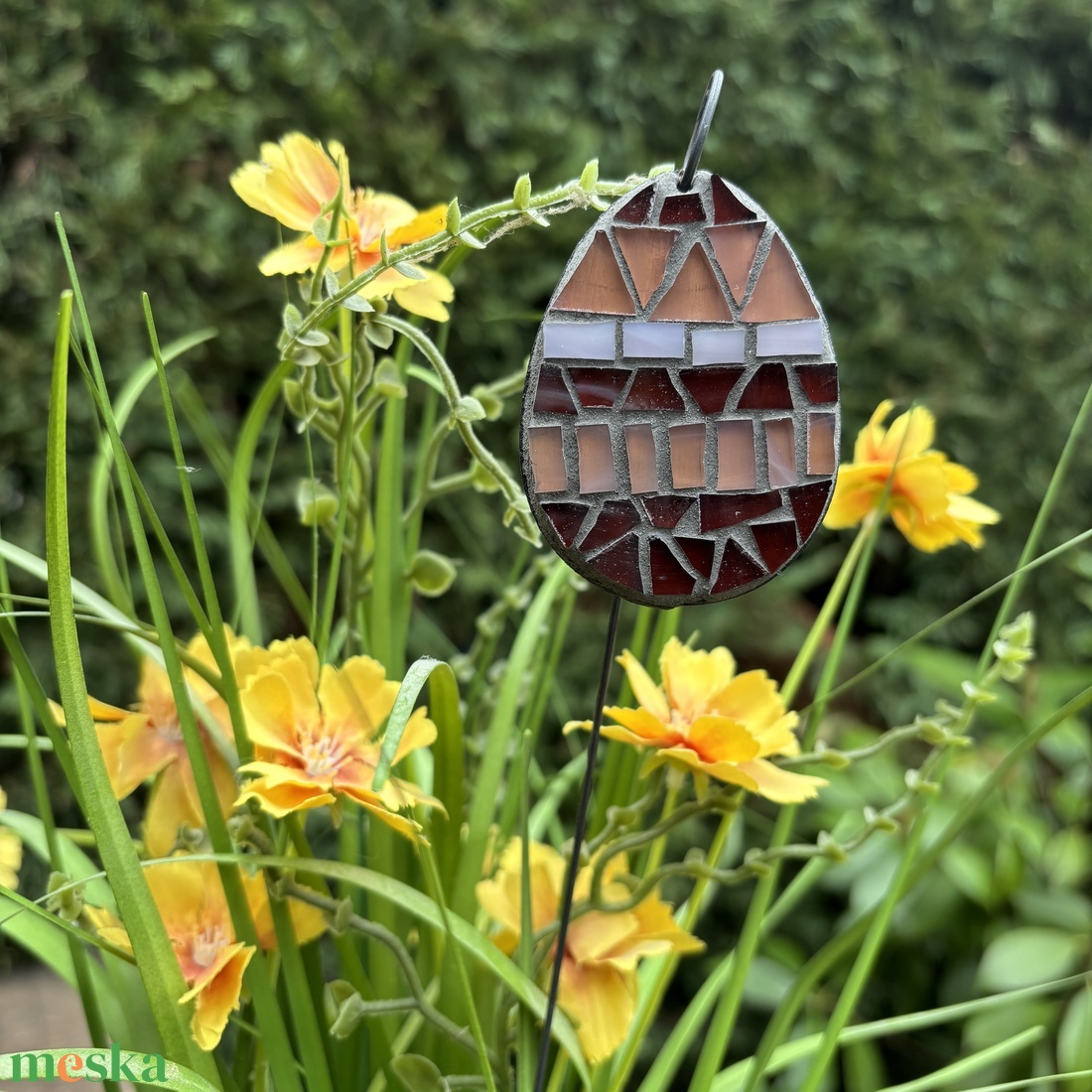 Kaspóba vagy vázába tűzhető üvegmozaik tojás - otthon & életmód - dekoráció - dísztárgy - Meska.hu