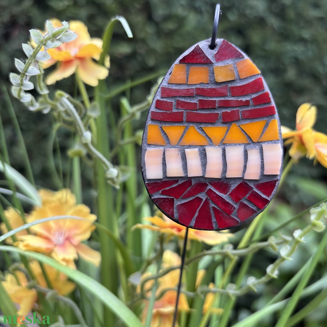 Kaspóba vagy vázába tűzhető üvegmozaik tojás - otthon & életmód - dekoráció - dísztárgy - Meska.hu
