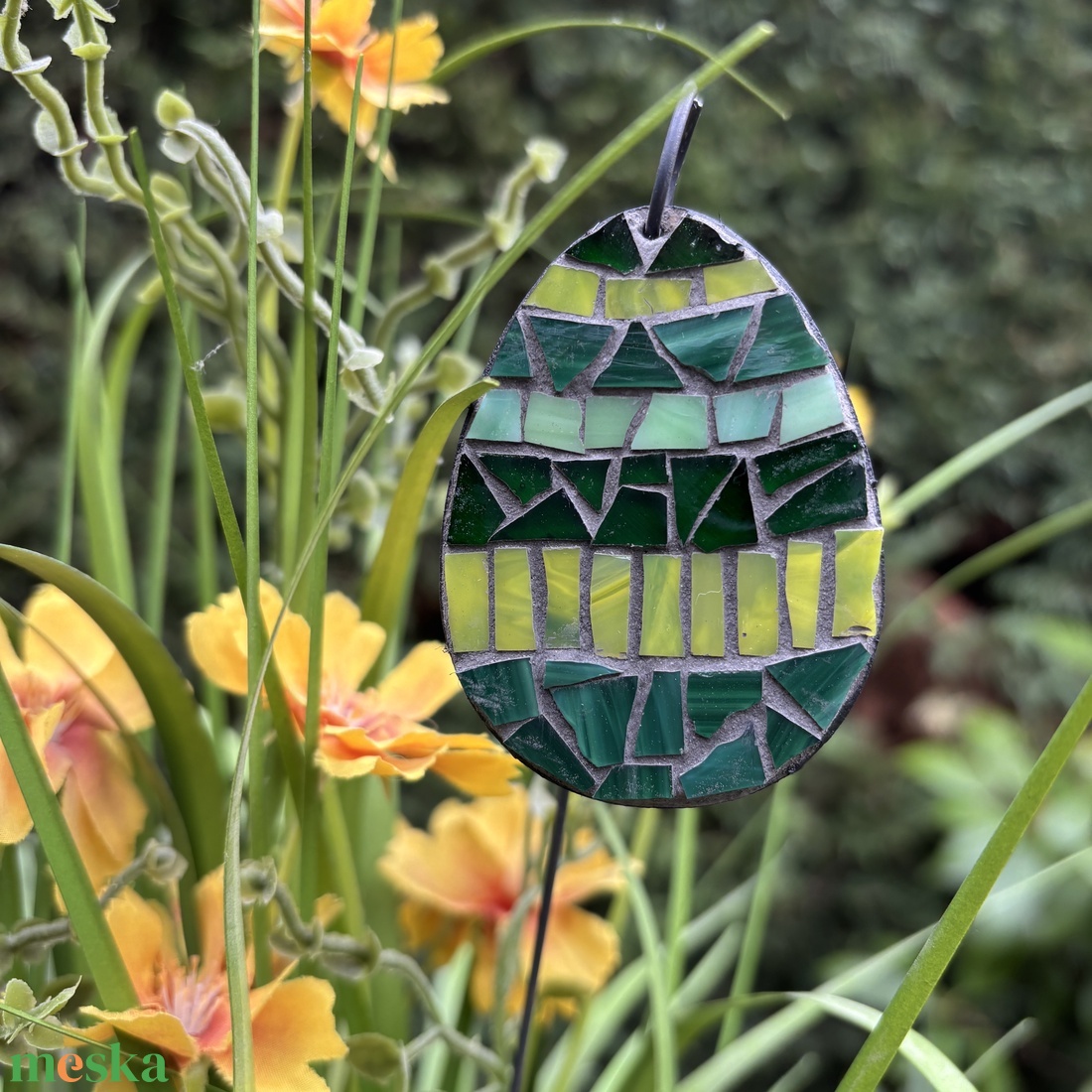 Kaspóba vagy vázába tűzhető üvegmozaik tojás - otthon & életmód - dekoráció - dísztárgy - Meska.hu