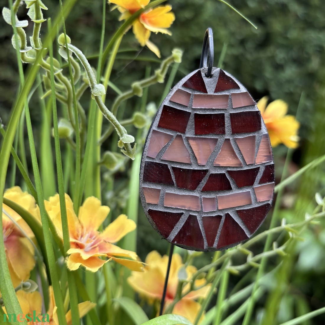 Kaspóba vagy vázába tűzhető üvegmozaik tojás - otthon & életmód - dekoráció - dísztárgy - Meska.hu