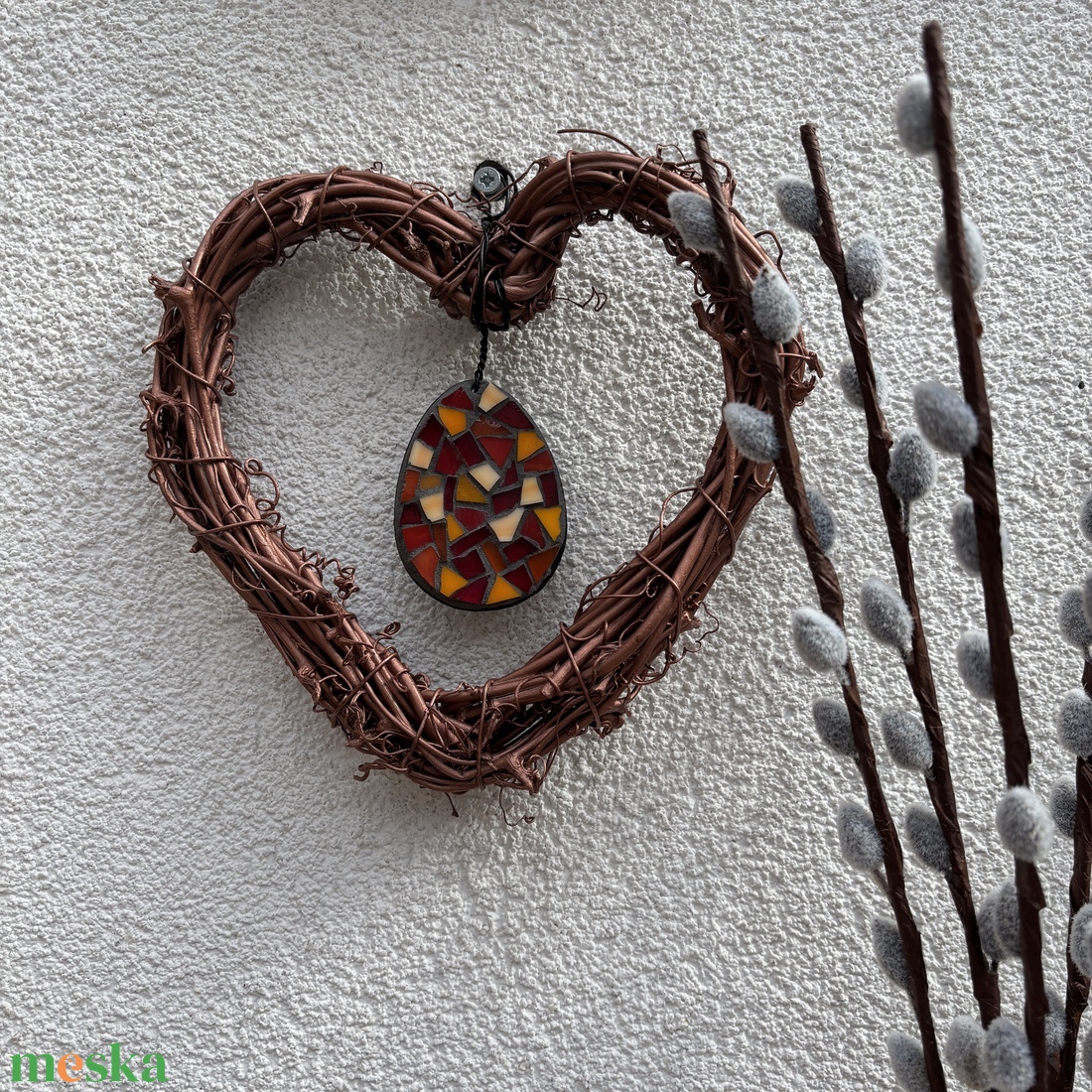 Akasztható üvegmozaik húsvéti dísz - otthon & életmód - dekoráció - dísztárgy - Meska.hu