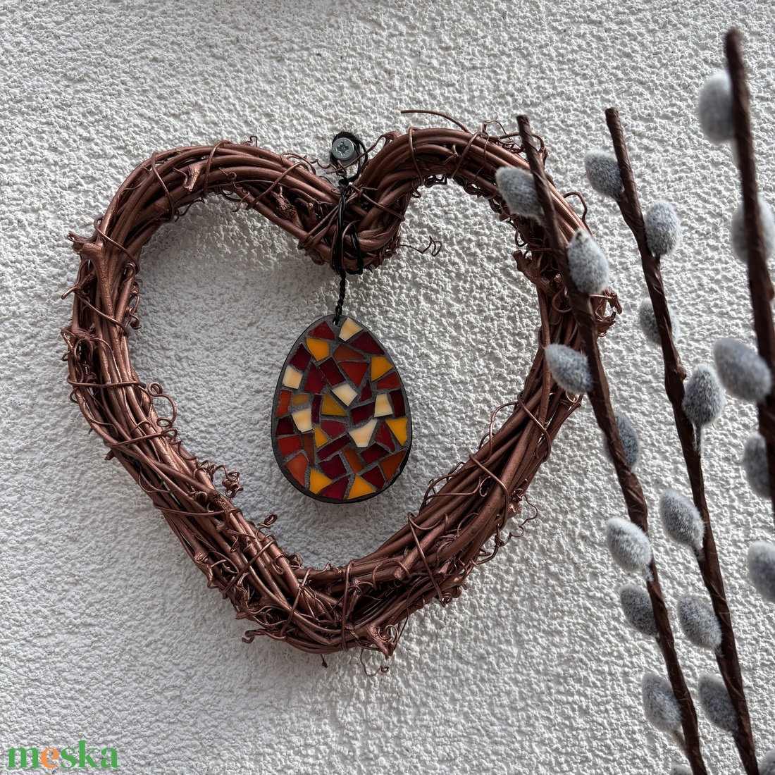 Akasztható üvegmozaik húsvéti dísz - otthon & életmód - dekoráció - dísztárgy - Meska.hu