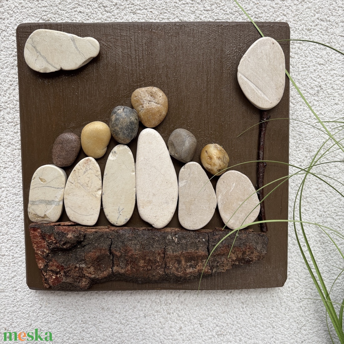 Családi idill (6 fős) - kavicskép - otthon & életmód - dekoráció - kép & falikép - kavics kép - Meska.hu