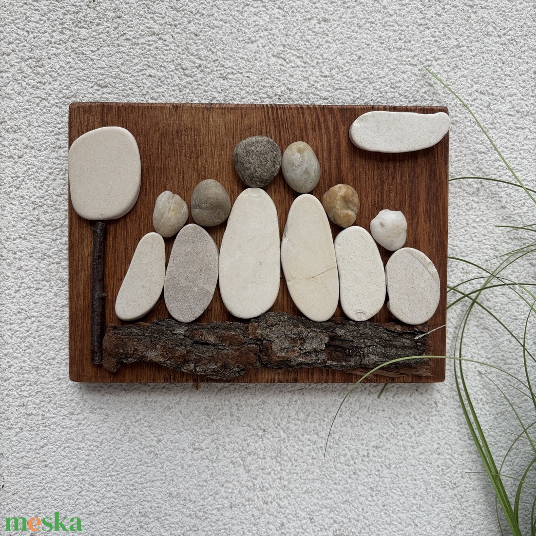 Családi idill (6 fős) - kavicskép - otthon & életmód - dekoráció - kép & falikép - kavics kép - Meska.hu