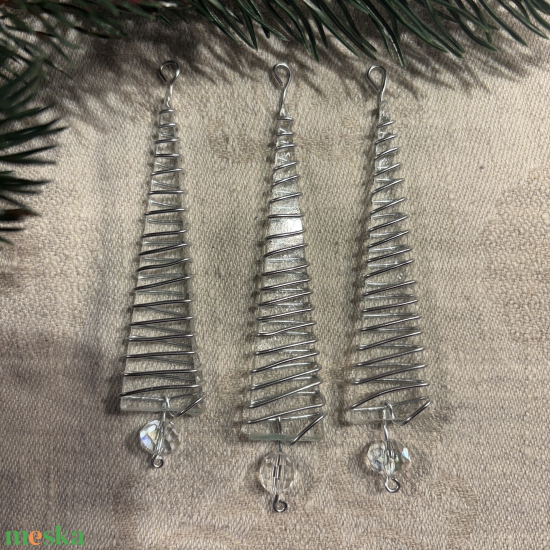 Karácsonyfadísz üveg 3 db-os - karácsony - karácsonyi lakásdekoráció - karácsonyfadíszek - Meska.hu