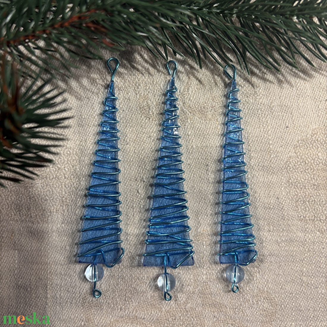 Karácsonyfadísz üveg 3 db-os - karácsony - karácsonyi lakásdekoráció - karácsonyfadíszek - Meska.hu