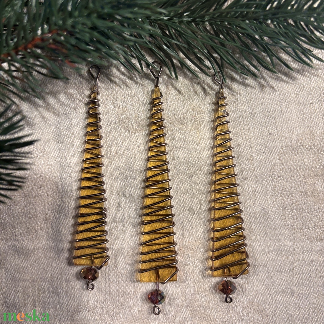 Karácsonyfadísz üveg 3 db-os - karácsony - karácsonyi lakásdekoráció - karácsonyfadíszek - Meska.hu