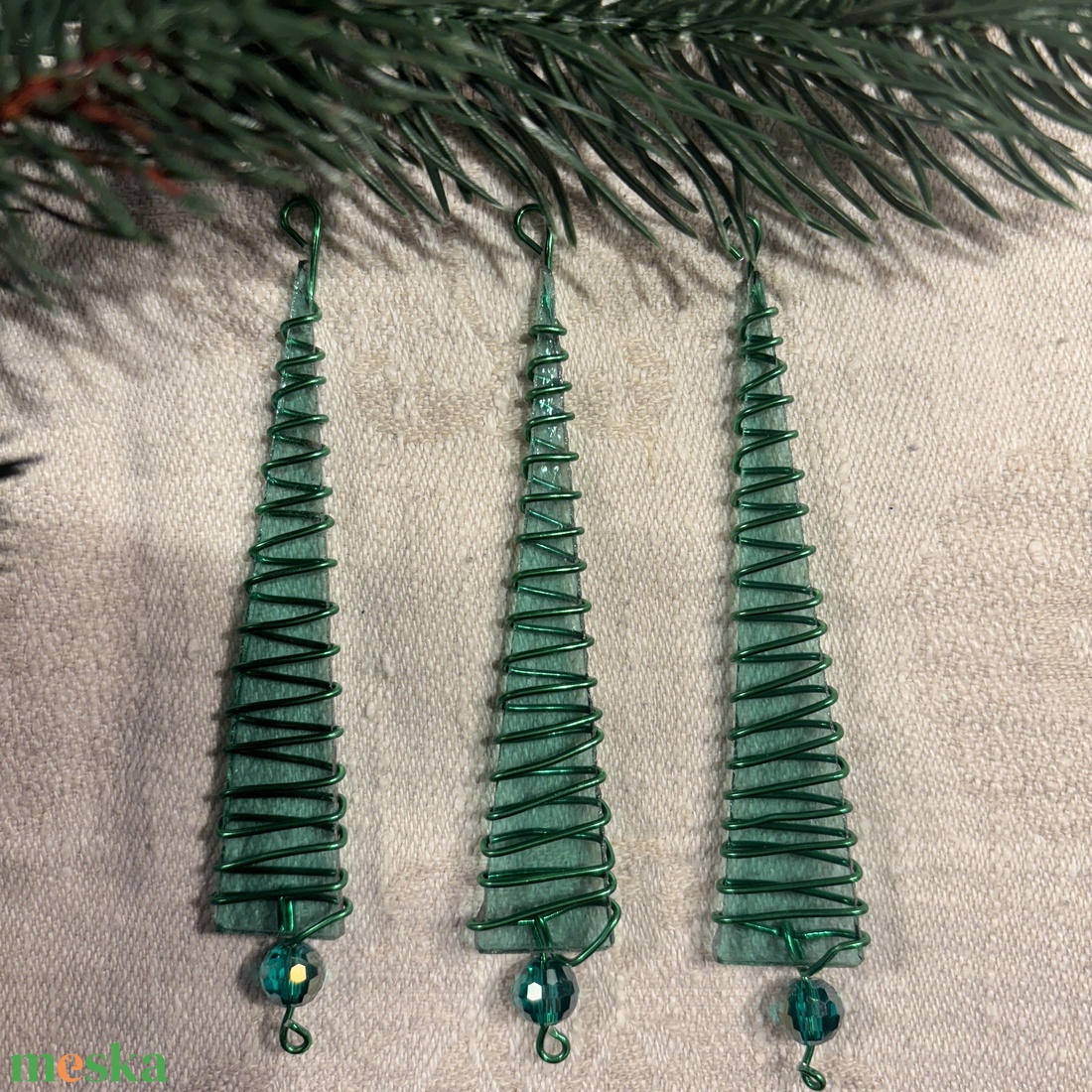 Karácsonyfadísz üveg 3 db-os - karácsony - karácsonyi lakásdekoráció - karácsonyfadíszek - Meska.hu