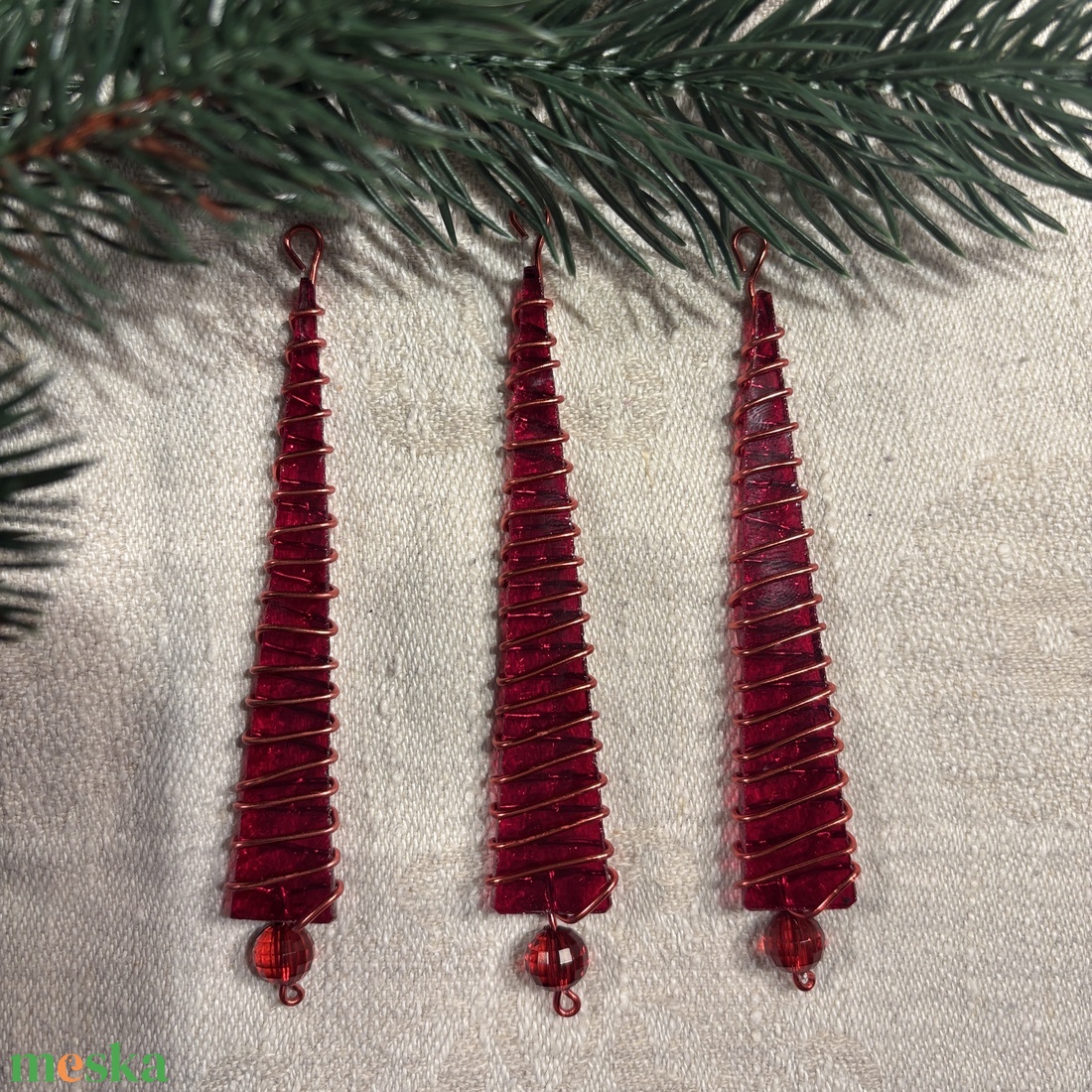 Karácsonyfadísz üveg 3 db-os - karácsony - karácsonyi lakásdekoráció - karácsonyfadíszek - Meska.hu