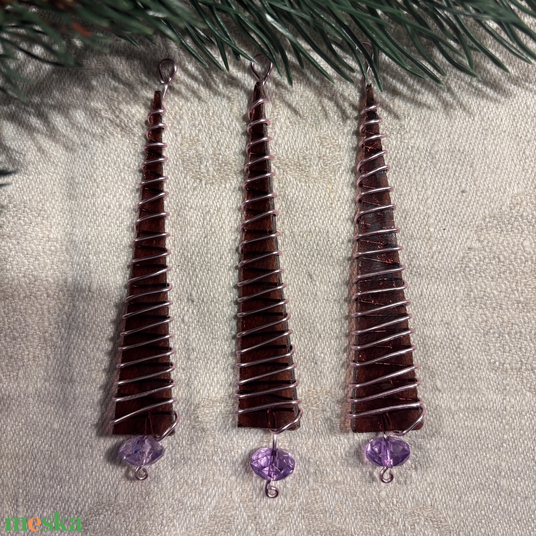 Karácsonyfadísz üveg 3 db-os - karácsony - karácsonyi lakásdekoráció - karácsonyfadíszek - Meska.hu