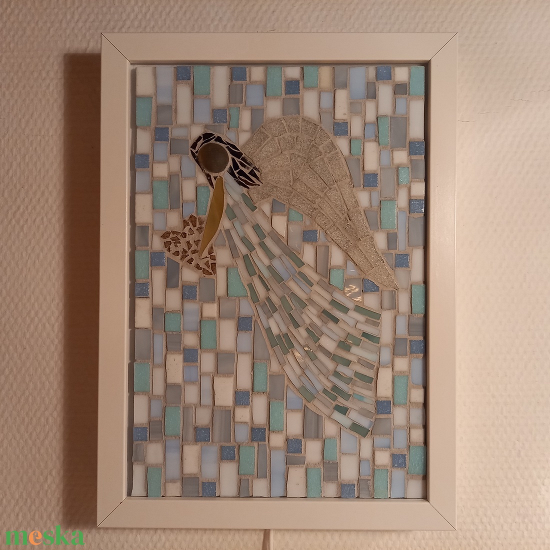 A szeretet angyala - üvegmozaik falikép világítással - otthon & életmód - dekoráció - kép & falikép - mozaik kép - Meska.hu