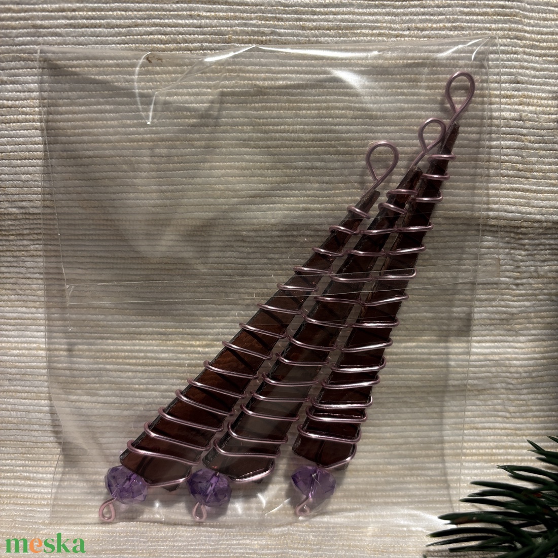 Karácsonyfadísz üveg 3 db-os - karácsony - karácsonyi lakásdekoráció - karácsonyfadíszek - Meska.hu